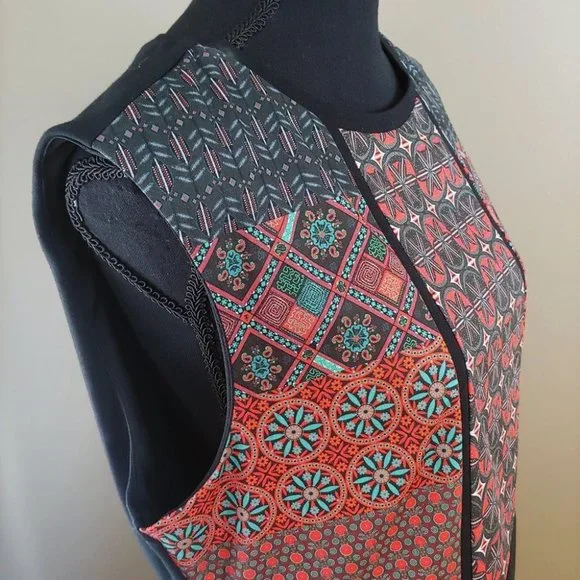[SOLD] Desigual Birmania Woven Sleeveless Geometric Design Shift Dress - Picture 6 of 16